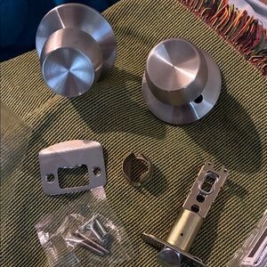Satin Nickel Round Door Knob Set
